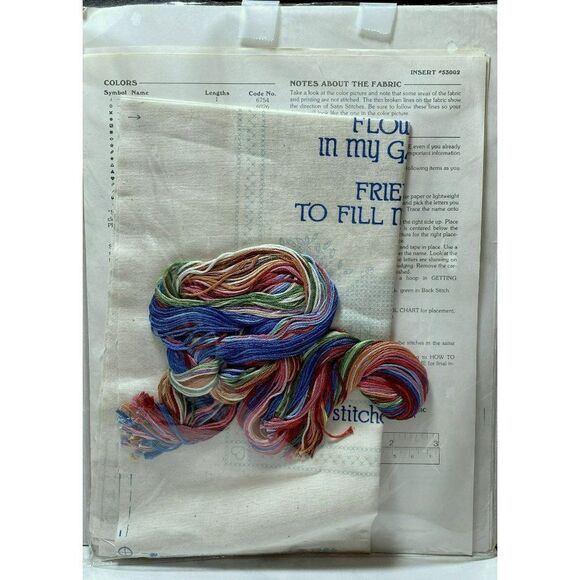 Dimensions Vtg 1986 Friends and Family Sampler Stamped Cross Stitch Kit #53002 - Picture 5 of 7